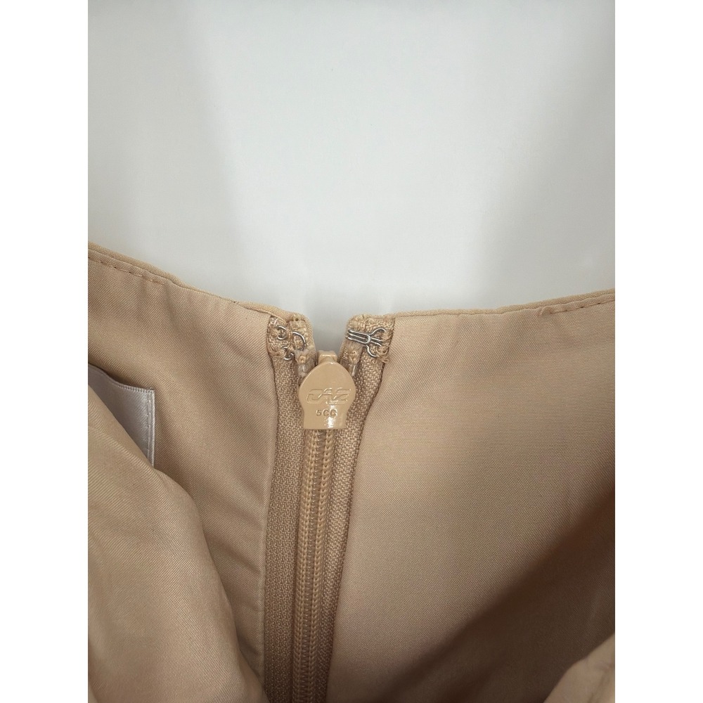 Azazie Champagne Tan Square Neck Keyhole Back Maxi Bridesmaid Dress A0 - Picture 3 of 7